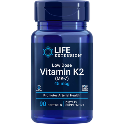  Low-Dose Vitamin K2 Menaquinone-7 (MK-7) Curated Wellness