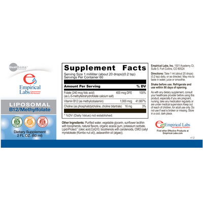 Liposomal B12 Methylfolate  Curated Wellness