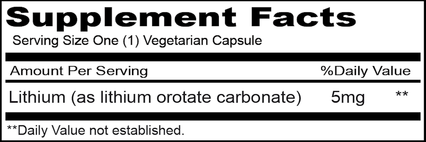 Lithium Organic 5mg 250 caps Curated Wellness