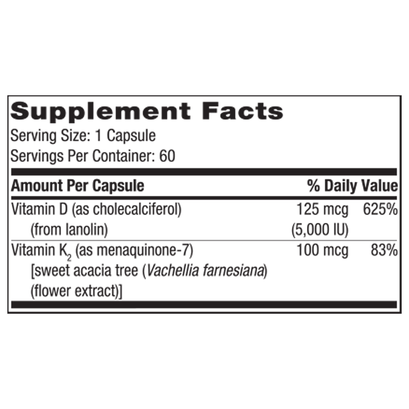 Vitamin D Plus K  Curated Wellness