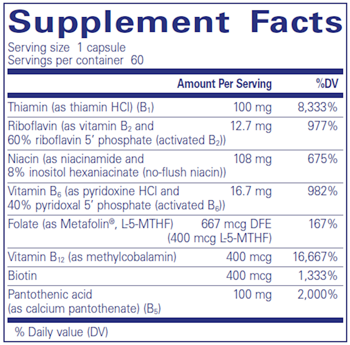 B-Complex Plus 60 vcaps Curated Wellness