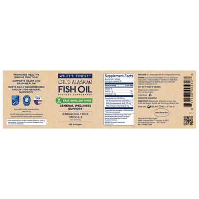 Wild Alaskan Fish Oil 180 mini sgels Curated Wellness