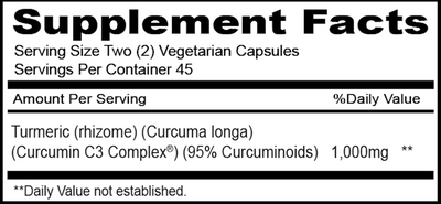 Curcumin 1000 mg  Curated Wellness