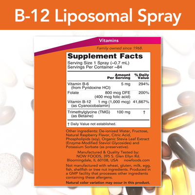B-12 Liposomal Spray 1000 mcg 2 fl oz Curated Wellness