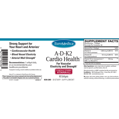 A D K2 Cardio Health® 60sg Curated Wellness