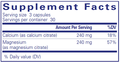 Cal Mag (citrate) 80mg 90 vcaps Curated Wellness