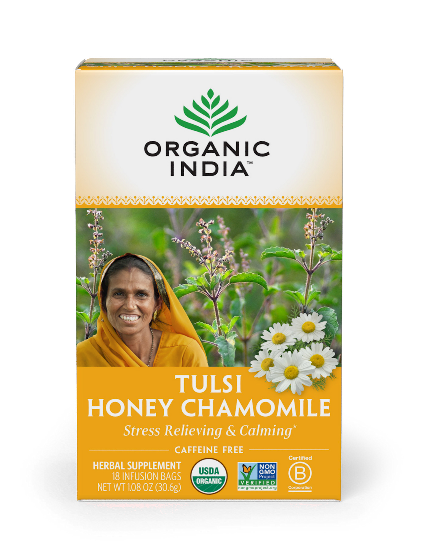 Tulsi Tea Honey Chamomile 18 bags Curated Wellness