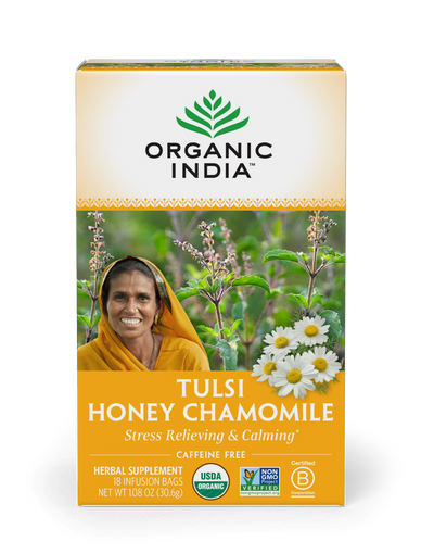 Tulsi Tea Honey Chamomile 18 bags Curated Wellness