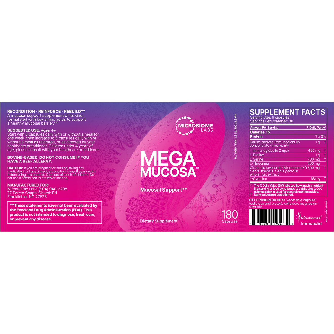 MegaMucosa Capsules 180 caps Curated Wellness