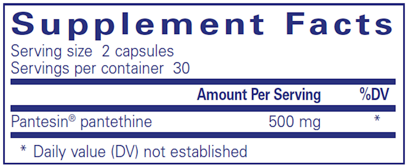 Pantethine 250 mg 60 caps Curated Wellness