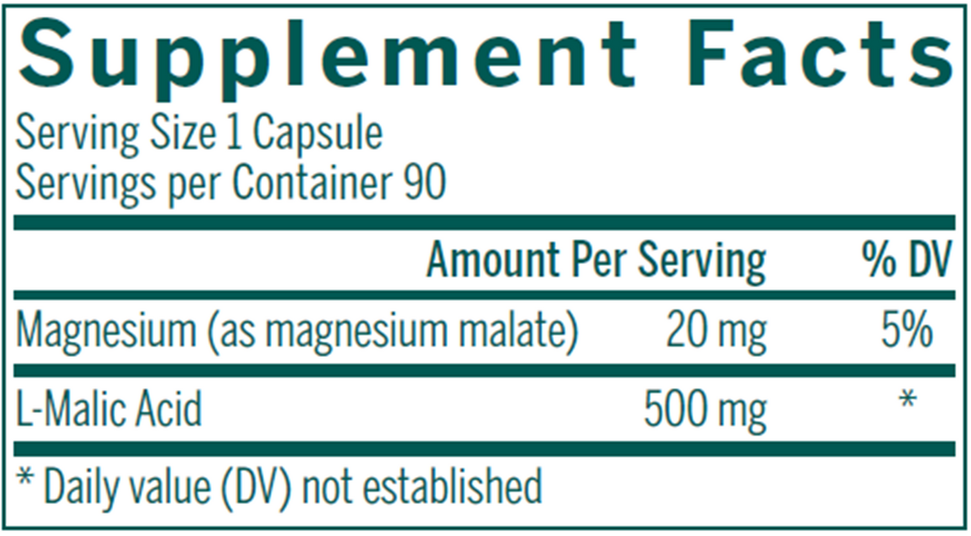 Malic Acid 500 mg 90 vcaps Curated Wellness