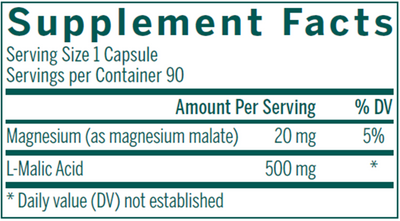 Malic Acid 500 mg 90 vcaps Curated Wellness