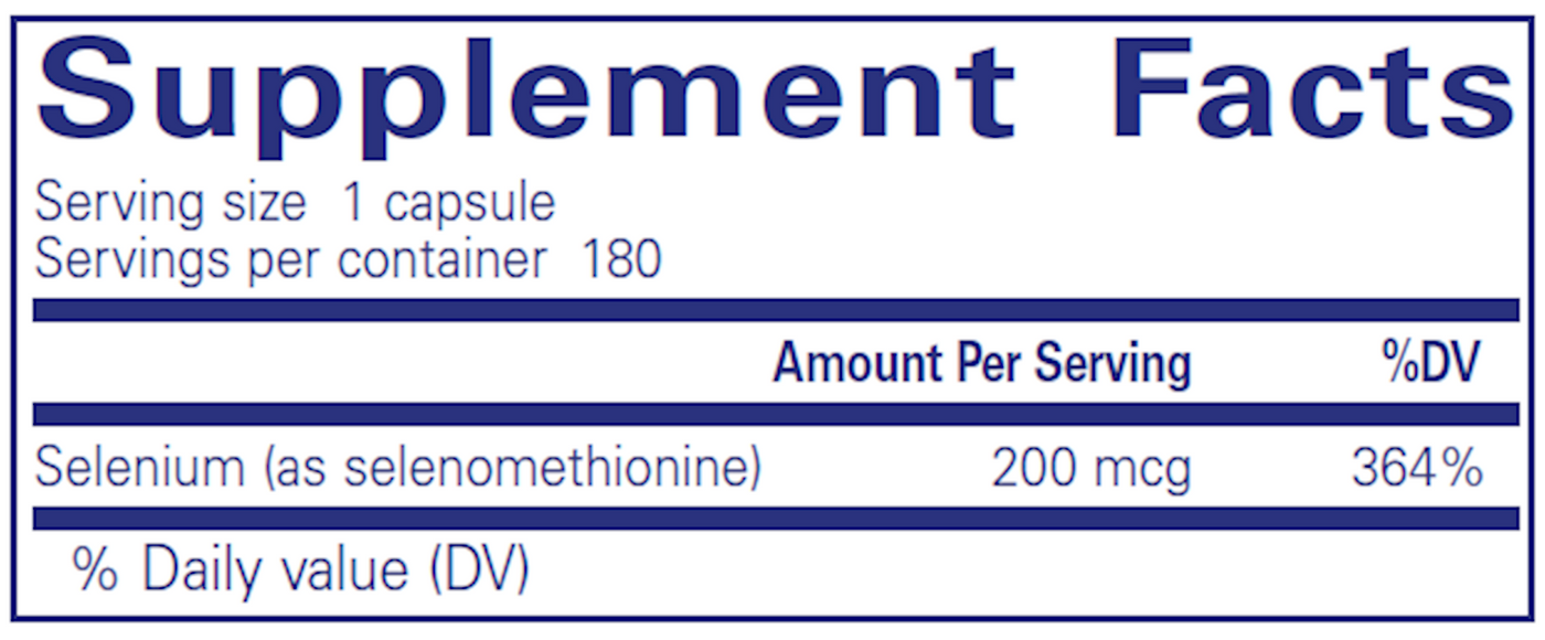 Selenium 200 mcg 180 vcaps Curated Wellness