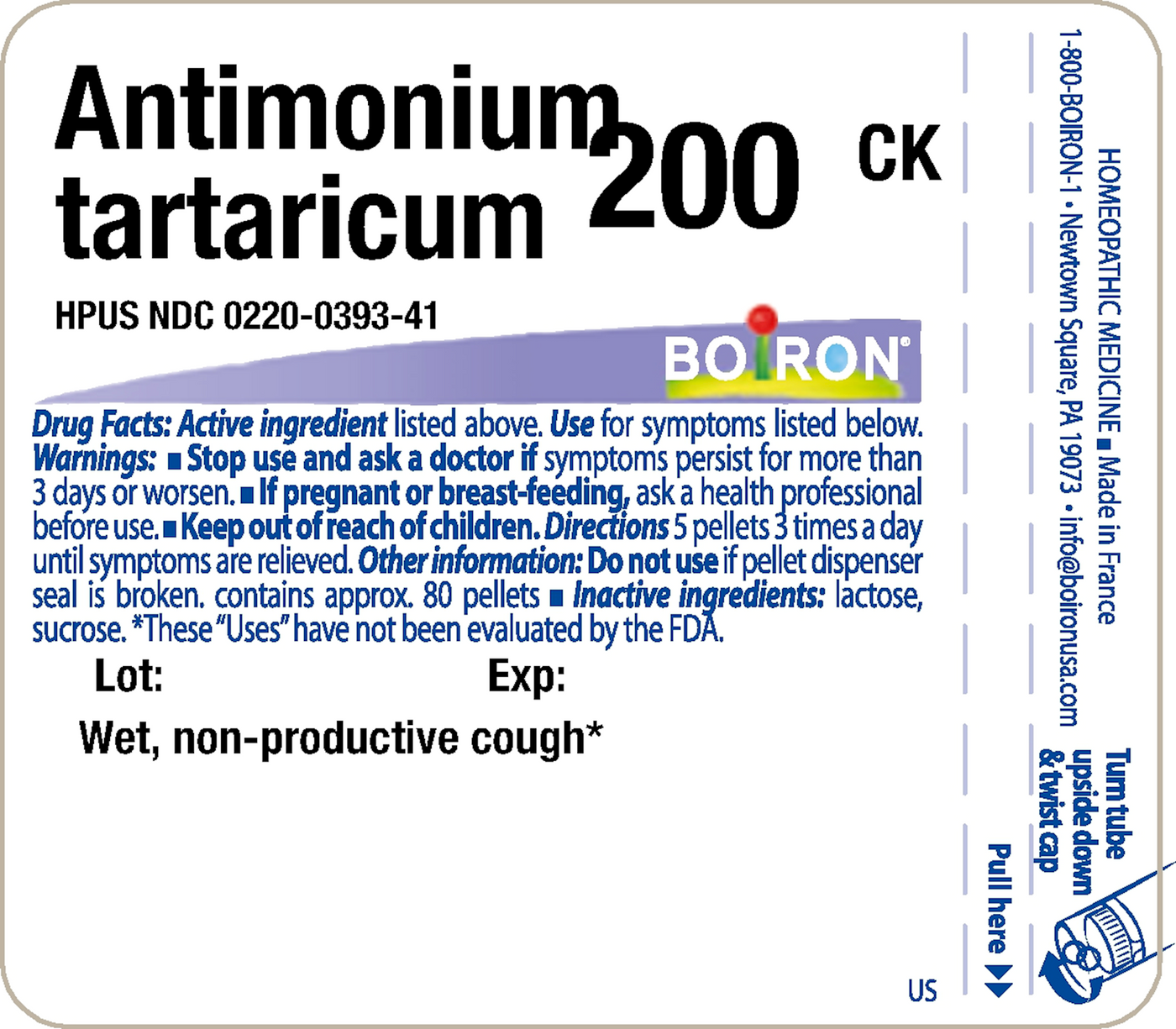 Antimonium tartaricum 200CK 80 plts Curated Wellness