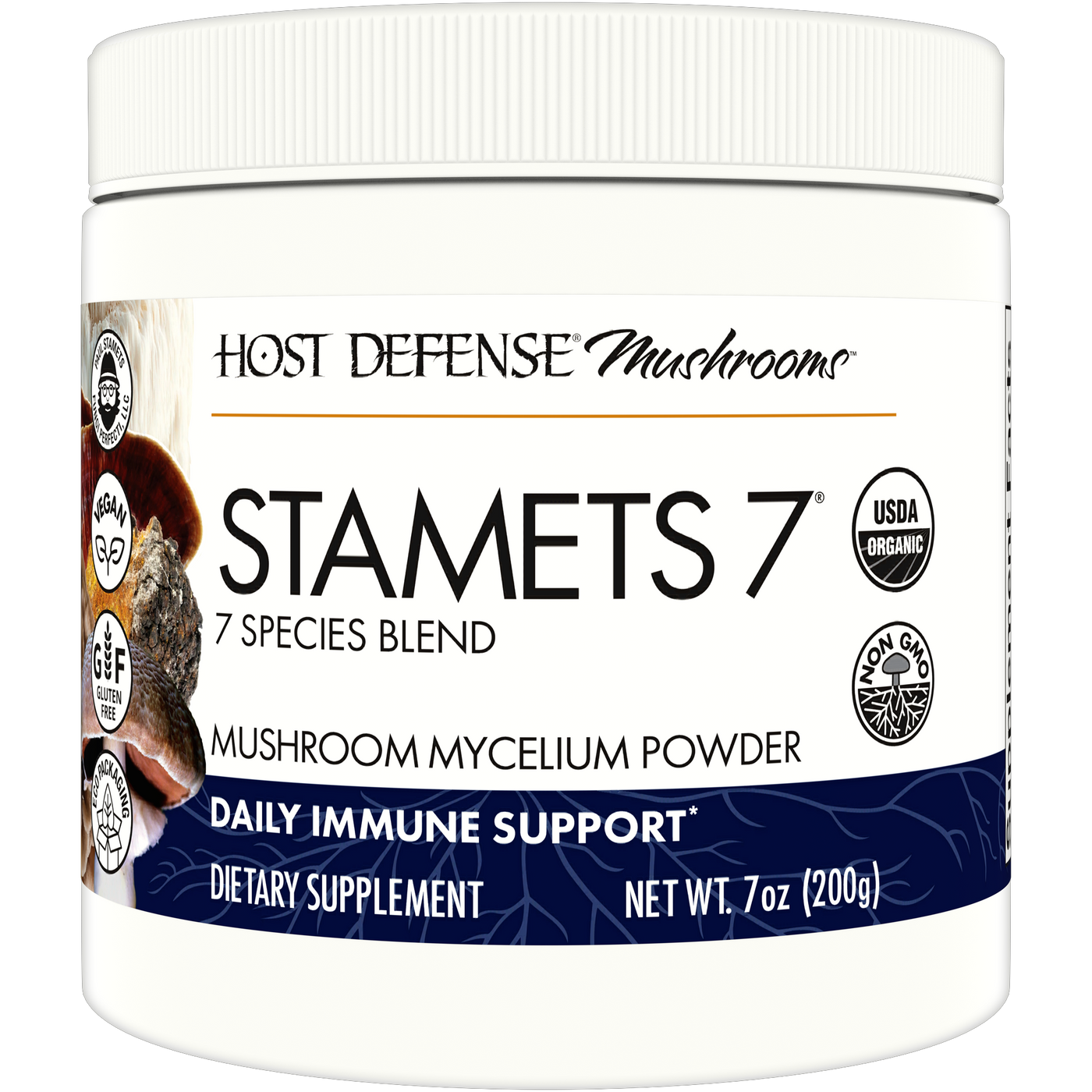 Organic Stamets 7 Powder 200g Curated Wellness