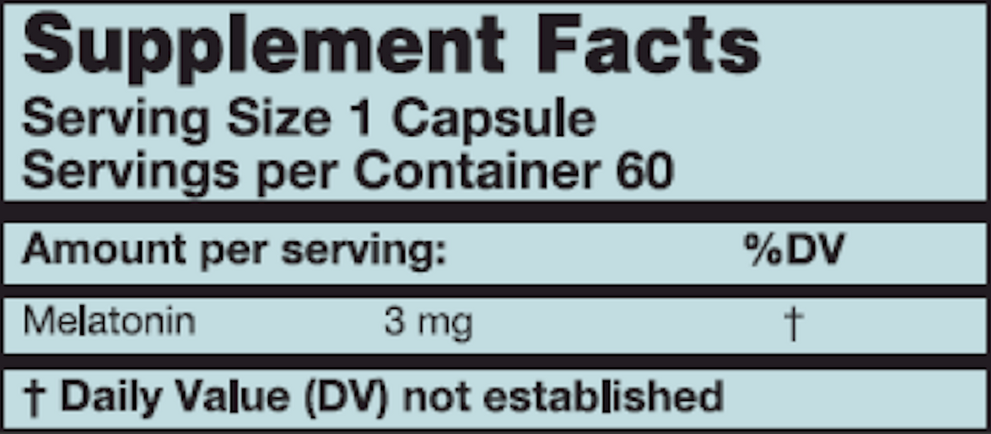 Melatonin 3 mg 60 caps Curated Wellness