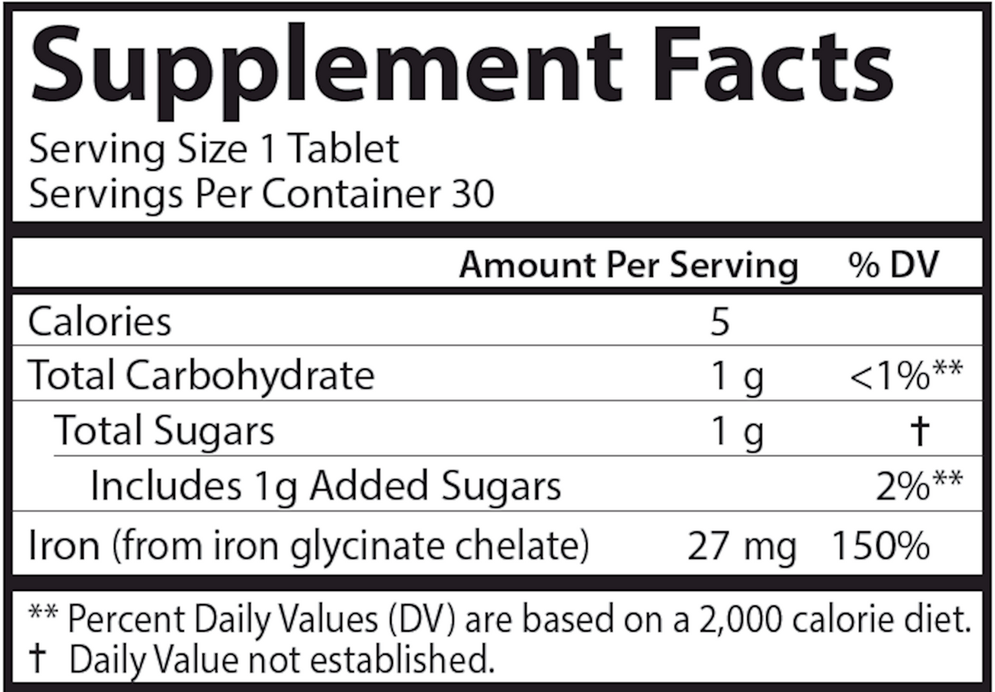Chew-Iron 27 mg 30 tabs Curated Wellness
