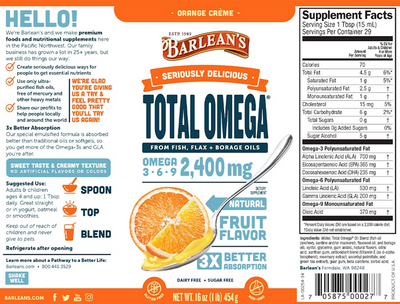 Total Omega 3-6-9 Orange Cream  Curated Wellness