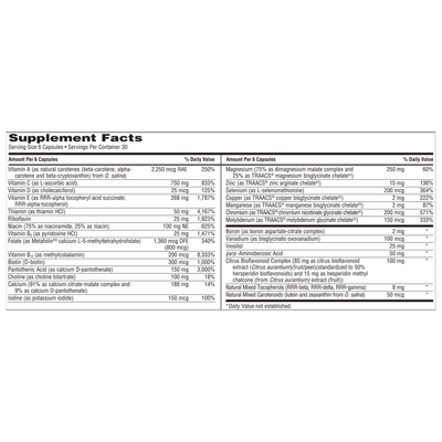 MultiThera1 Iron Free 180 caps Curated Wellness