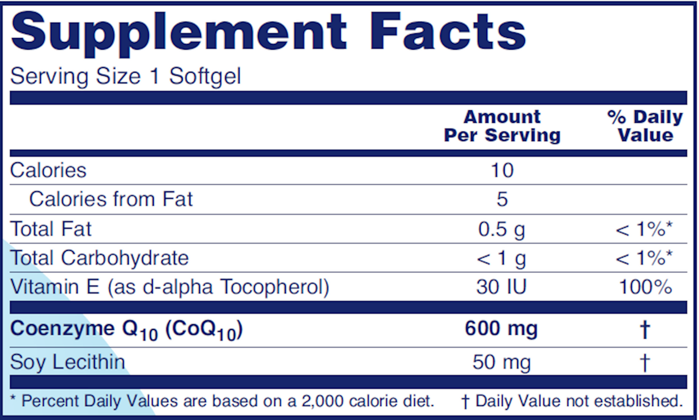 CoQ10 600 mg 60 gels Curated Wellness