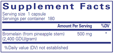 Bromelain 2400 500 mg 180 vcaps Curated Wellness