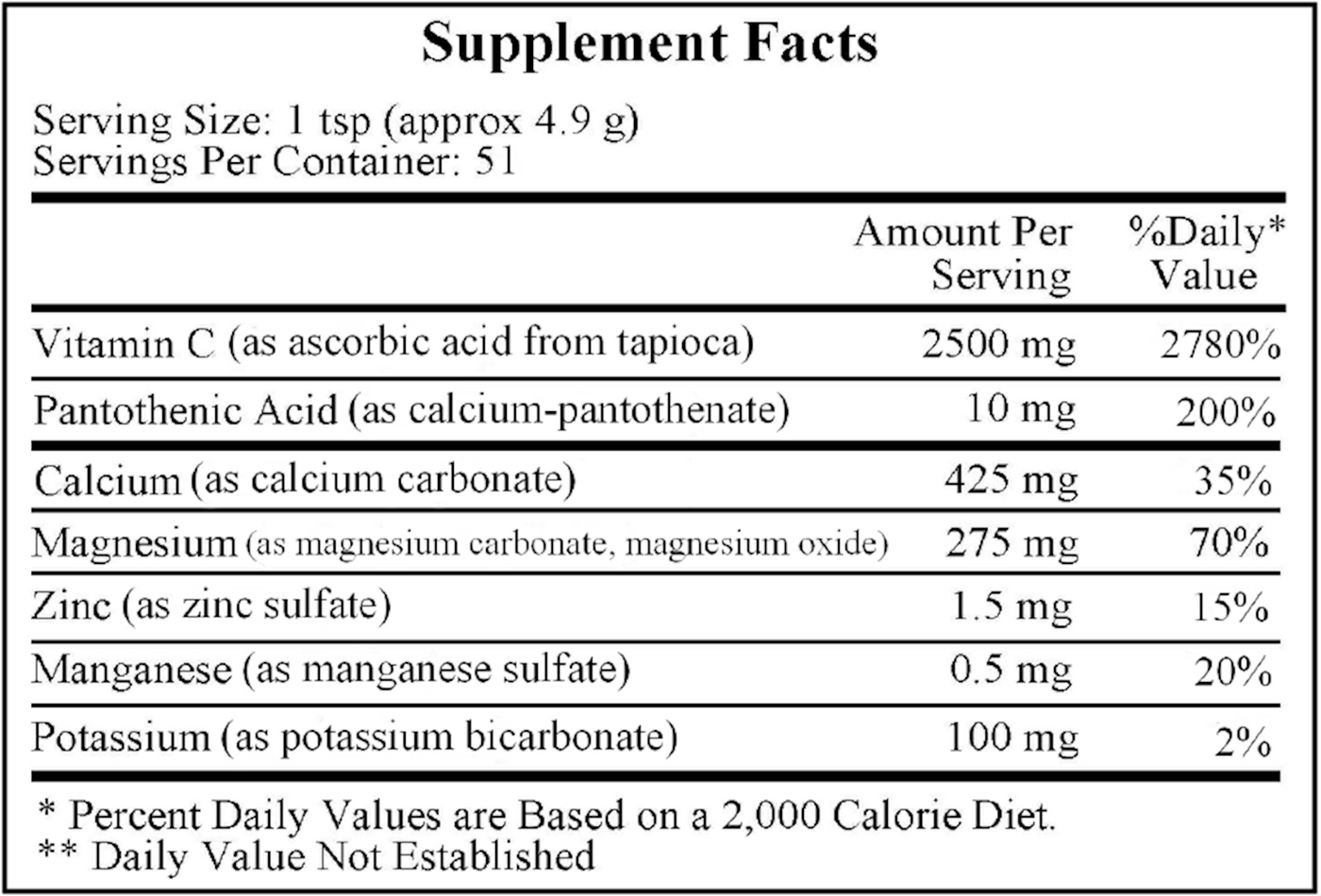 Buffered Vitamin C Crystals 250 gms Curated Wellness