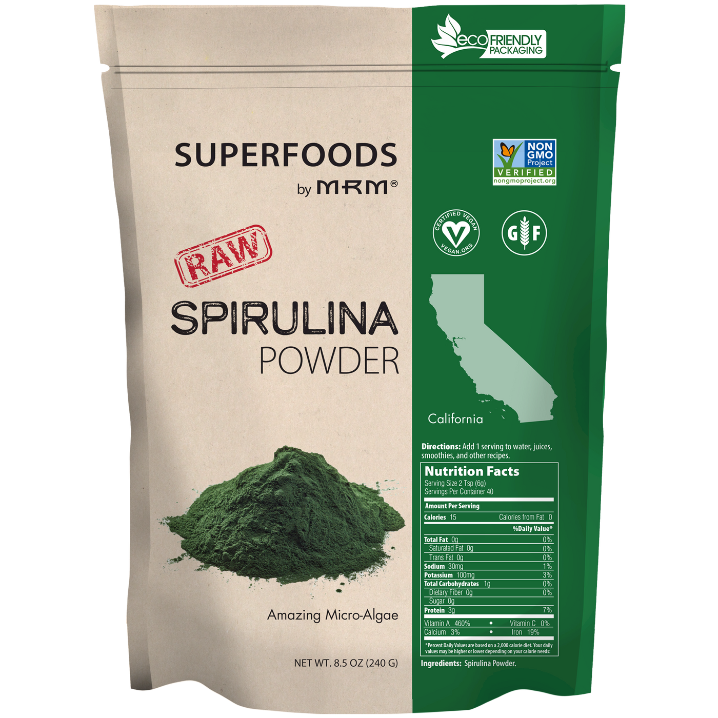 Raw Spirulina Powder 8.5 oz Curated Wellness