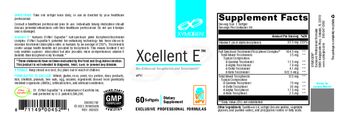 Xcellent E 60 Softgels Curated Wellness