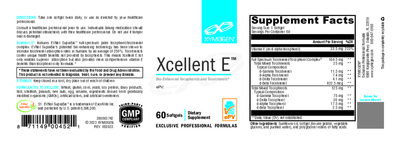 Xcellent E 60 Softgels Curated Wellness