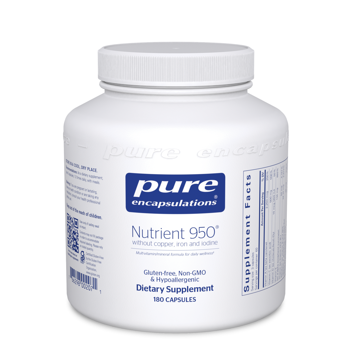 Nutrient 950 w/o Cu, Fe & I 180 vcaps Curated Wellness