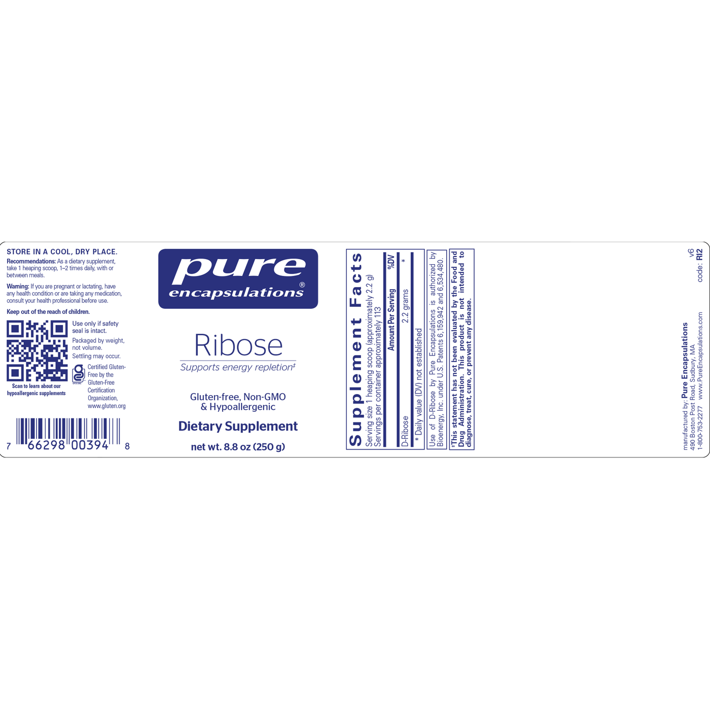 Ribose 250 gms Curated Wellness