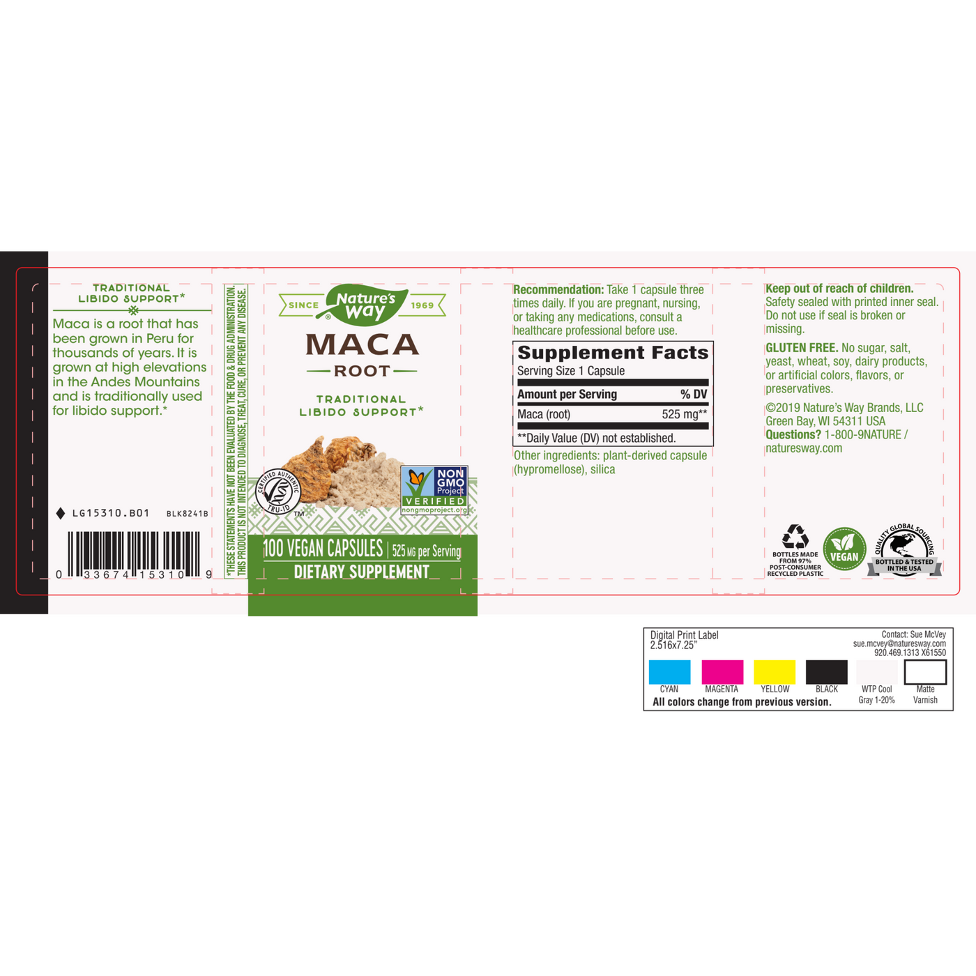 Maca Root 525 mg  Curated Wellness