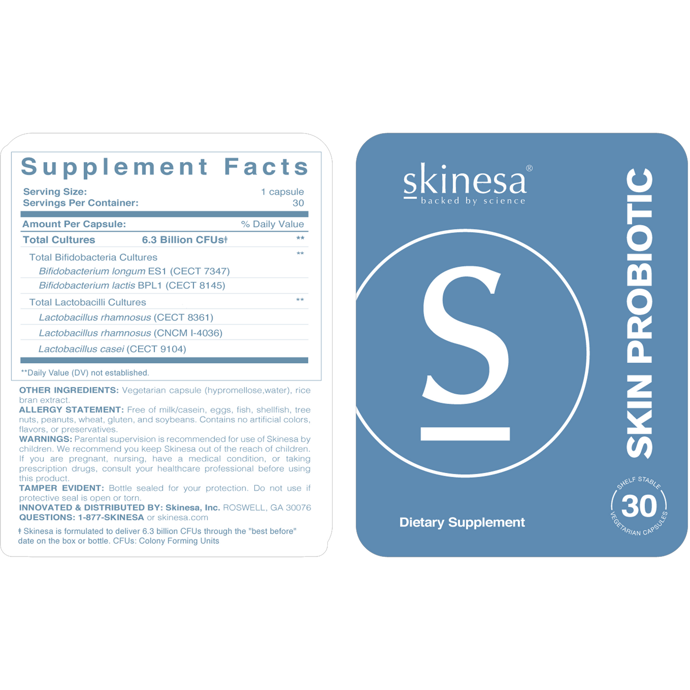 Skinesa Skin Probiotic 30c Curated Wellness