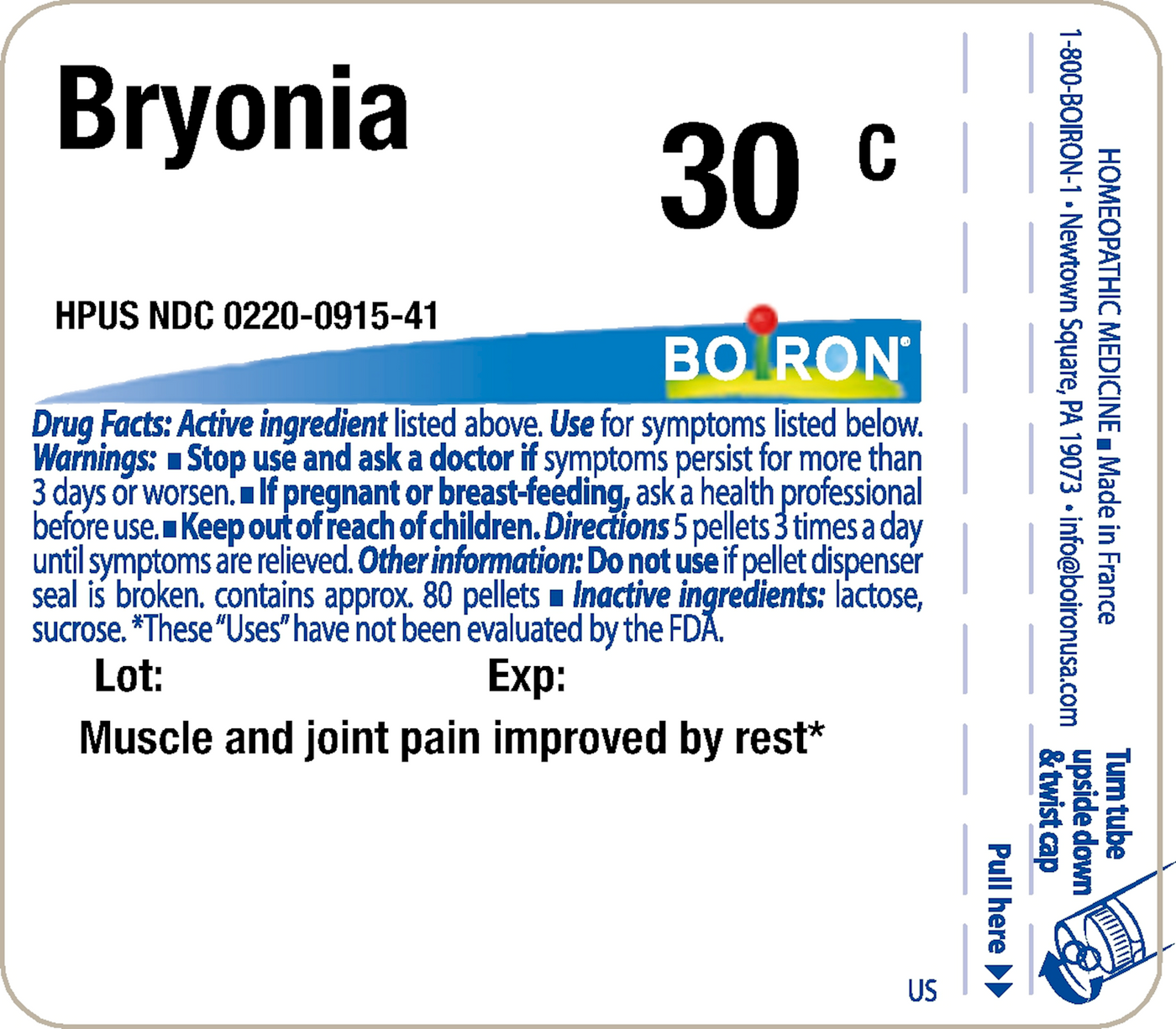 Bryonia 30C 80 plts Curated Wellness