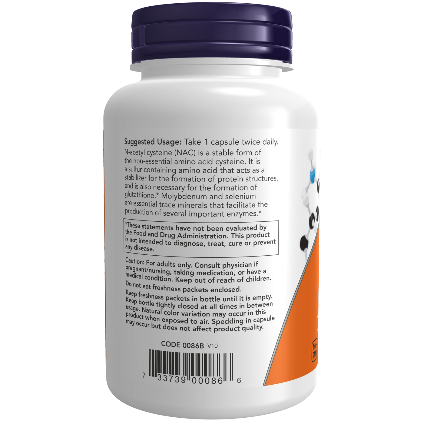 NAC 600 mg 250 vcaps Curated Wellness