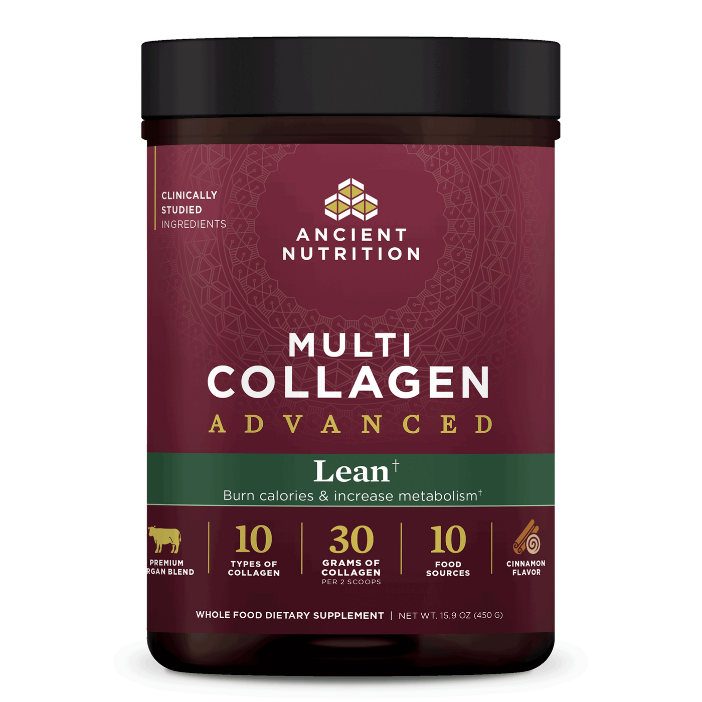 Multi Collagen Adv Lean, Cinnamon 450g Curated Wellness