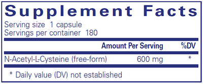 NAC 600 mg 180 vcaps Curated Wellness