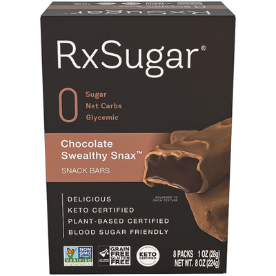 RxSugar Chocolate Swealthy Snax 8 bars Curated Wellness