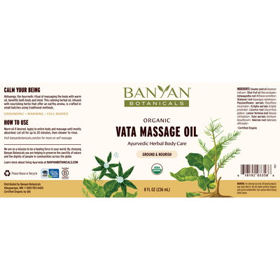 Vata Massage Oil, Organic  Curated Wellness