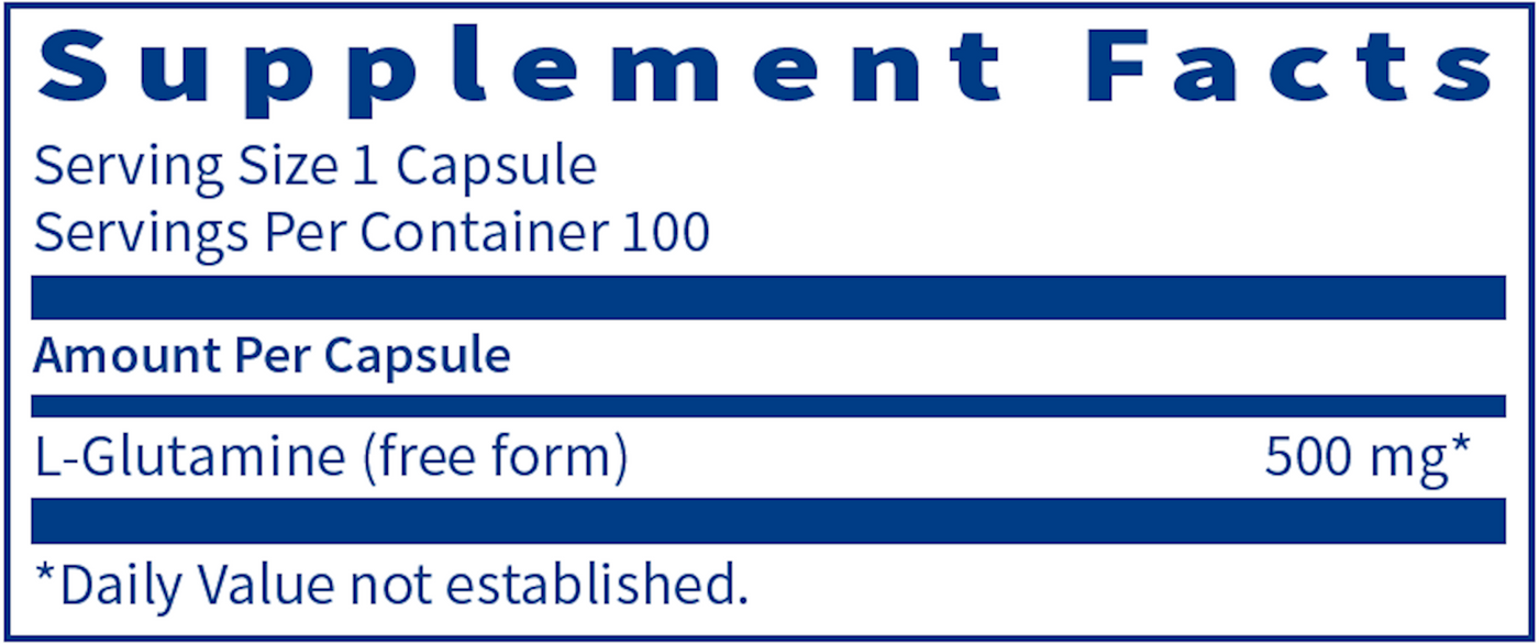 L-Glutamine 500 mg 100 caps Curated Wellness