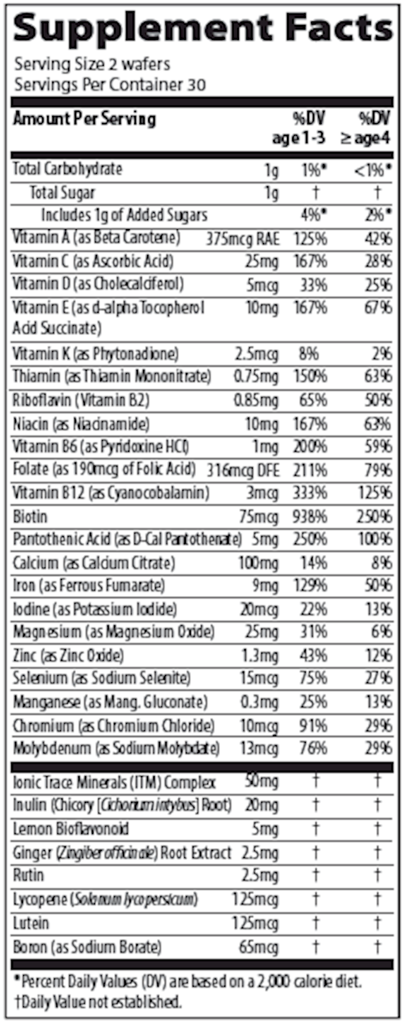 Complete Childrens Chewable 60 wafers Curated Wellness