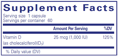 Vitamin D3 1000 IU 60 vcaps Curated Wellness