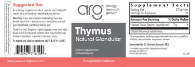 Thymus 75 vcaps Curated Wellness