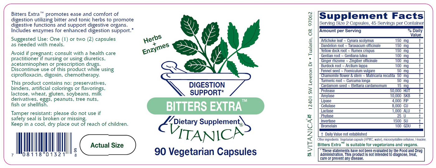 Bitters Extra 90 vcaps Curated Wellness