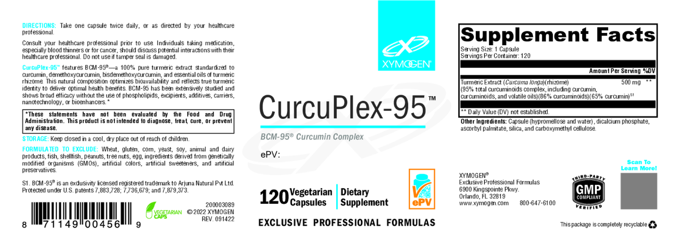 CurcuPlex-95 120 Capsules Curated Wellness