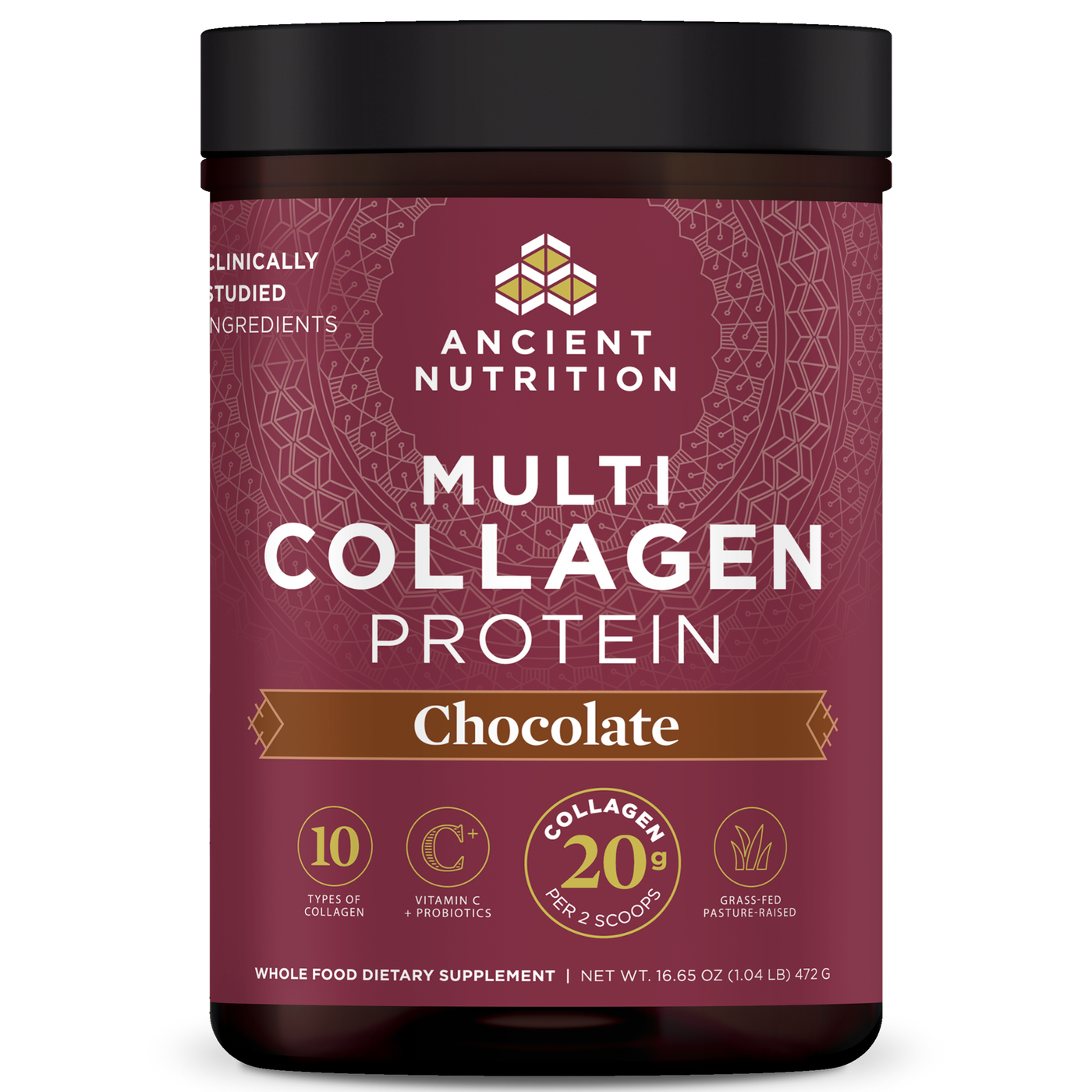 Multi Collagen Protein Chocolate 40 Serv Curated Wellness