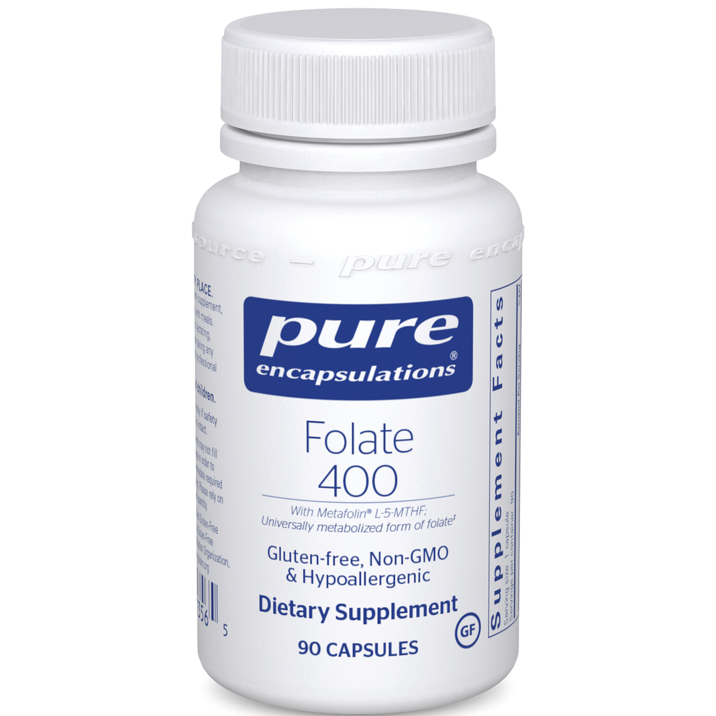 Folate 400 mcg 90 vcaps Curated Wellness