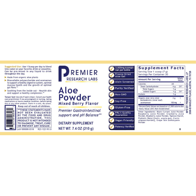 Premier Aloe Powder, Mixed Berry 7.4oz Curated Wellness