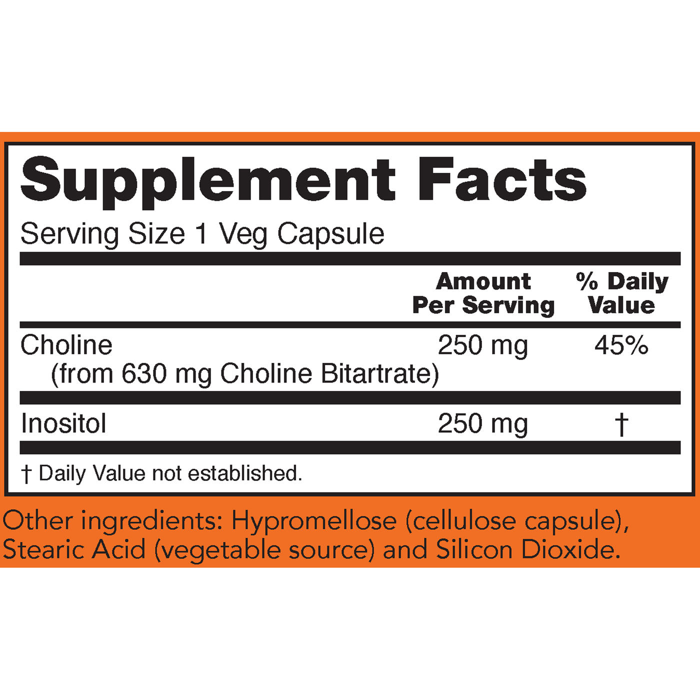 Choline & Inositol 500 mg 100 caps Curated Wellness