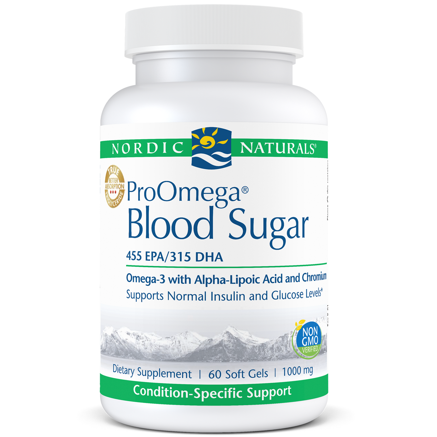 ProOmega Blood Sugar 1000 mg 60 gels Curated Wellness